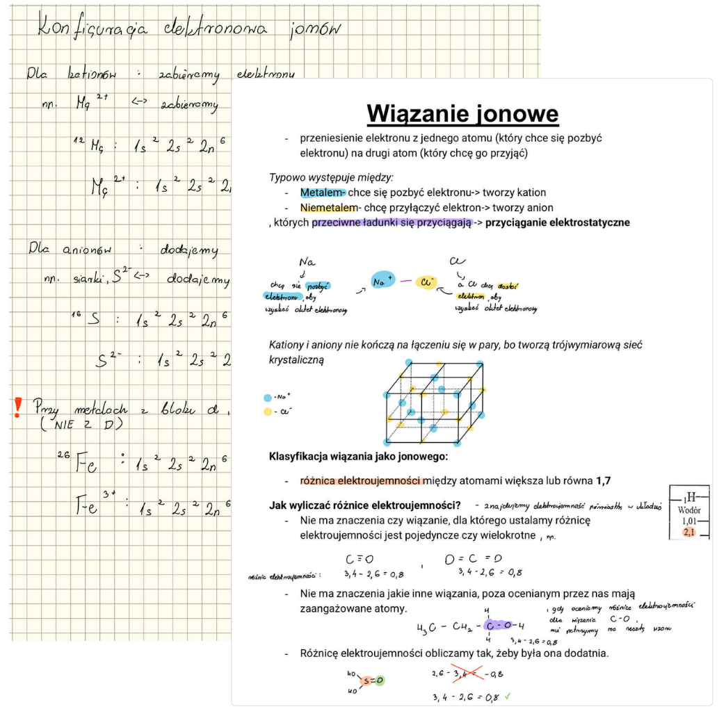 Notatki z chemii — konfiguracja elektronowa jonów i wiązanie jonowe